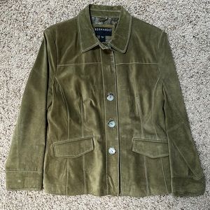 Jacket, Bernardo, size large, suede olive color